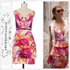 Moulinette Soeurs Fen Orchid Tier 100% Silk Dress sz.4